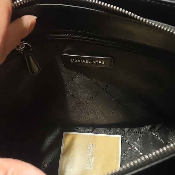 Michael Kors Black and Silver Satchel with Elegant Hardware - Picture 2 of 5